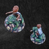 Forest Gnome D&D figure character handpainted by Patti Arnold.