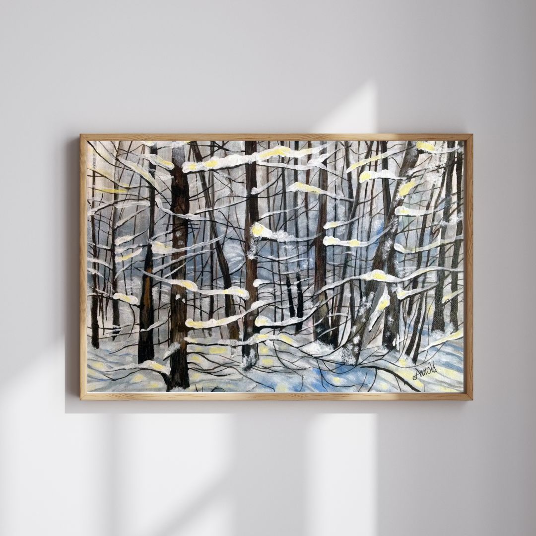 Snowy Woodland painting by Patti Arnold