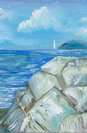 Mini Oil Painting on Canvas Traverse City Shore