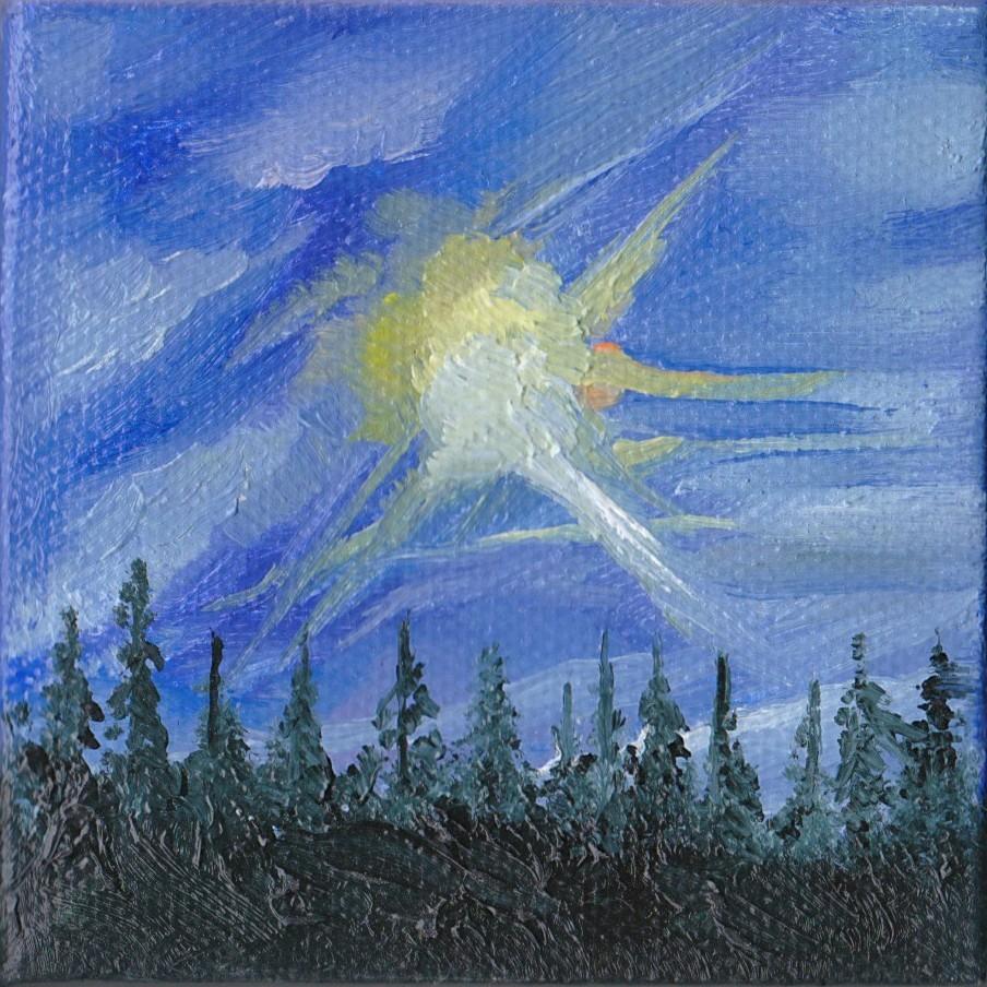 Miniature Oil Painting night sky