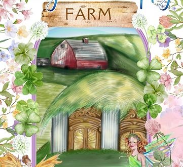 The book cover for the Magical Murphy Farm box set. It has a floral background, a fairy's home located in a farm landscape with a red barn.